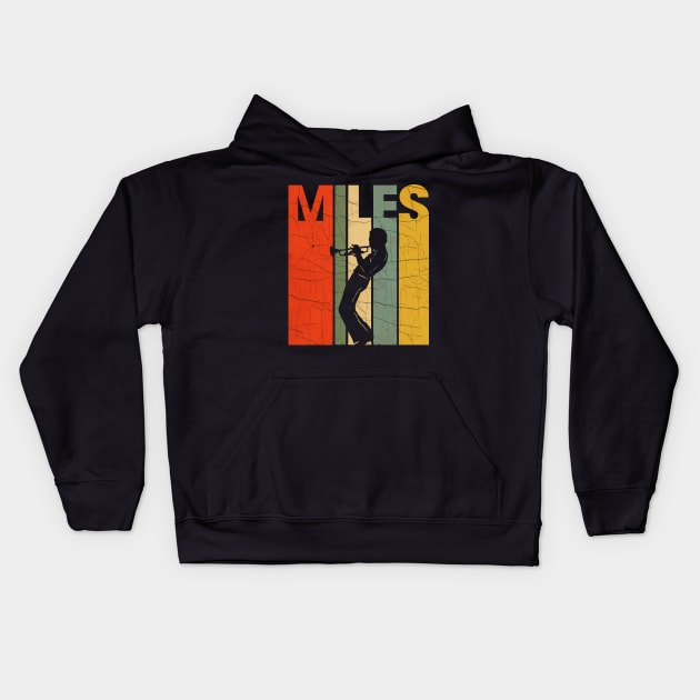 Miles Davis Retro Color Kids Hoodie by mother earndt